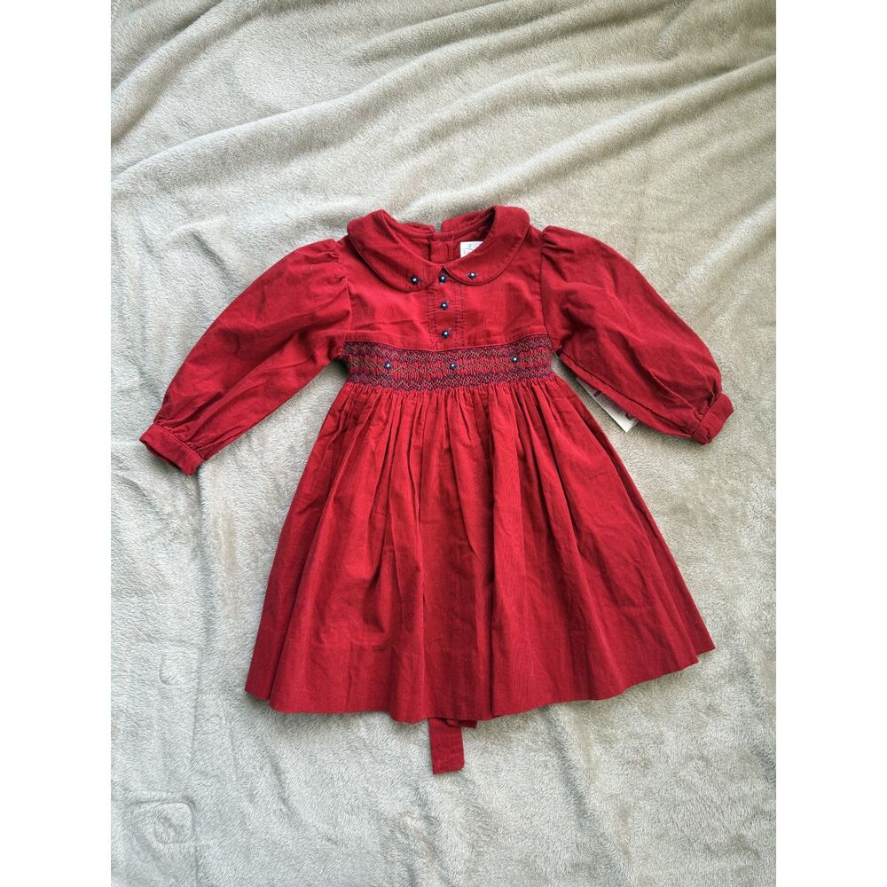 NWT Just Friends Girls Long Sleeve Dress Size 3T Red